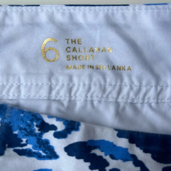 Lily Pulitzer The Callahan Short Blue White Abstract Floral Paisley Print Size 6 - Picture 6 of 8